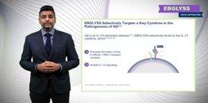 Ebglyss features a unique mechanism of action—binding to interleukin-13 with high affinity and a slow dissociation rate
